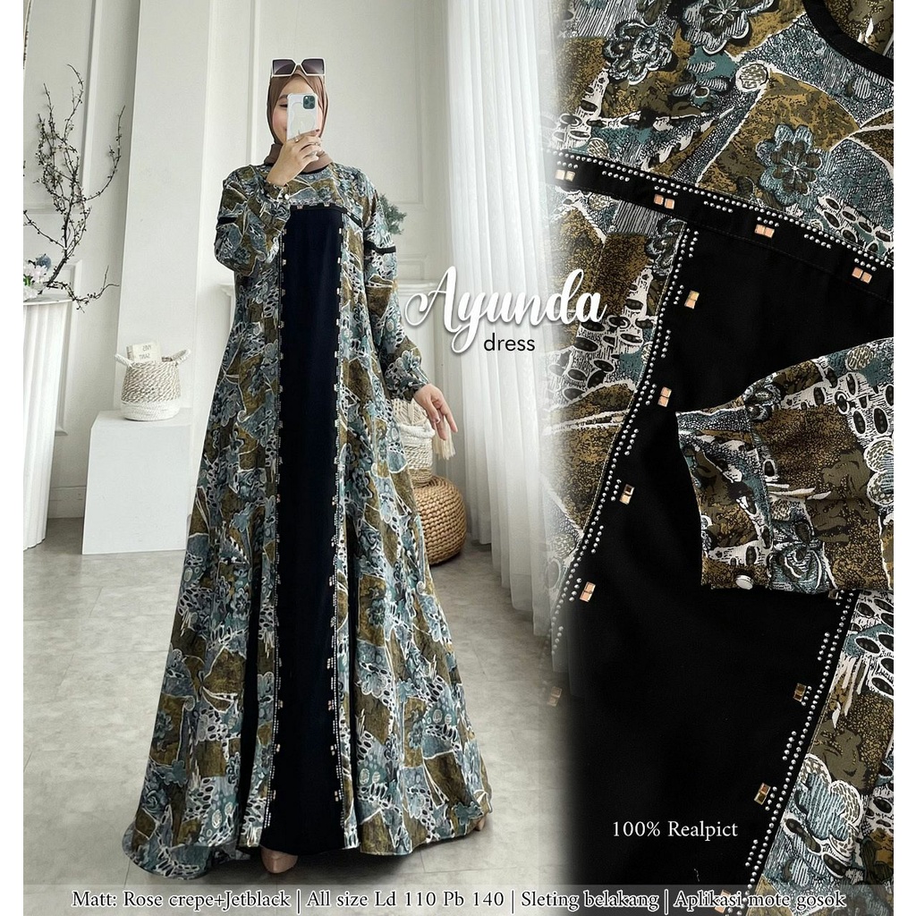 Ayunda Dress Maxi Fashion Muslim/Ori/Promo/Pesta/Lamaran/