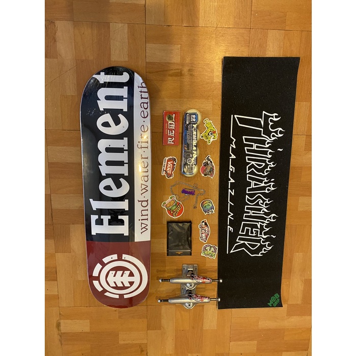 Skate Skateboard Set Element Deck Independent Trucks Thrasher Griptape