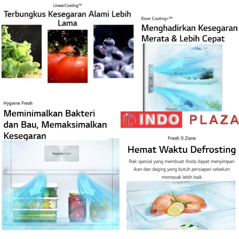 KULKAS LG 2 PINTU INVERTER GNF-372PXAK / 392PXAK DISPENSER AIR + WIFI Smart ThinQ