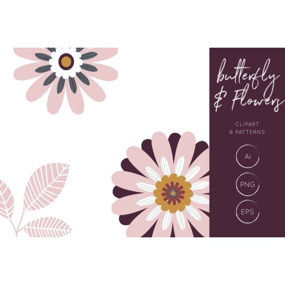 Butterfly Flowers Clipart And Patterns