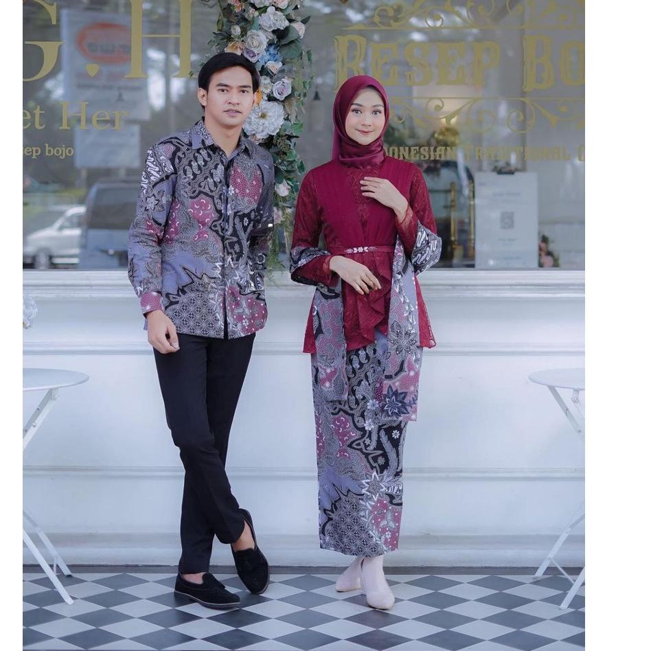 Model Baru.. Baju Batik Couple Kebaya Brokat Modern, Batik Kebaya Lamaran Tunangan Baju Batik Wisuda