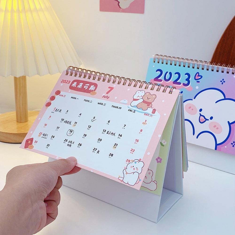 Top 2023kalender Desktop Fashion Gambar Tangan Multi Fungsi Agenda Organizer