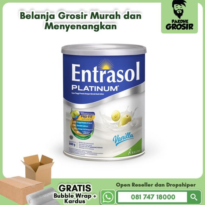 

[ COD ] Susu Lansia Entrasol Platinum Vanila 800 gram