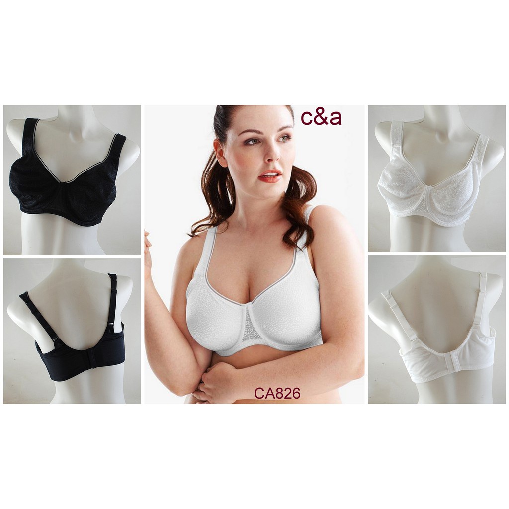 Bra Wanita EXPORT C&A Kawat Tanpa Busa Full Cup/ Beha Jumbo Big Size CA826BLK