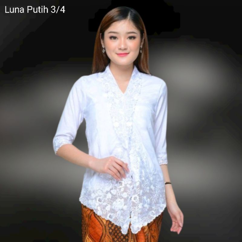 Atasan Kebaya Encim Senada Silky Aplikasi Brokat