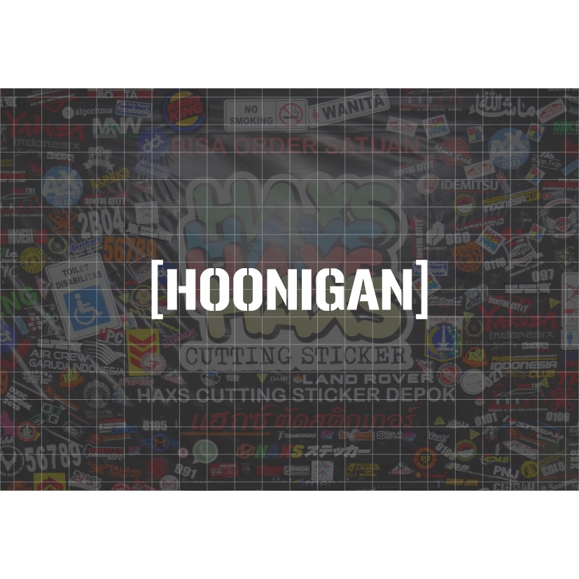 Cutting Sticker Hoonigan Ukuran 10 Cm Untuk Motor Mobil