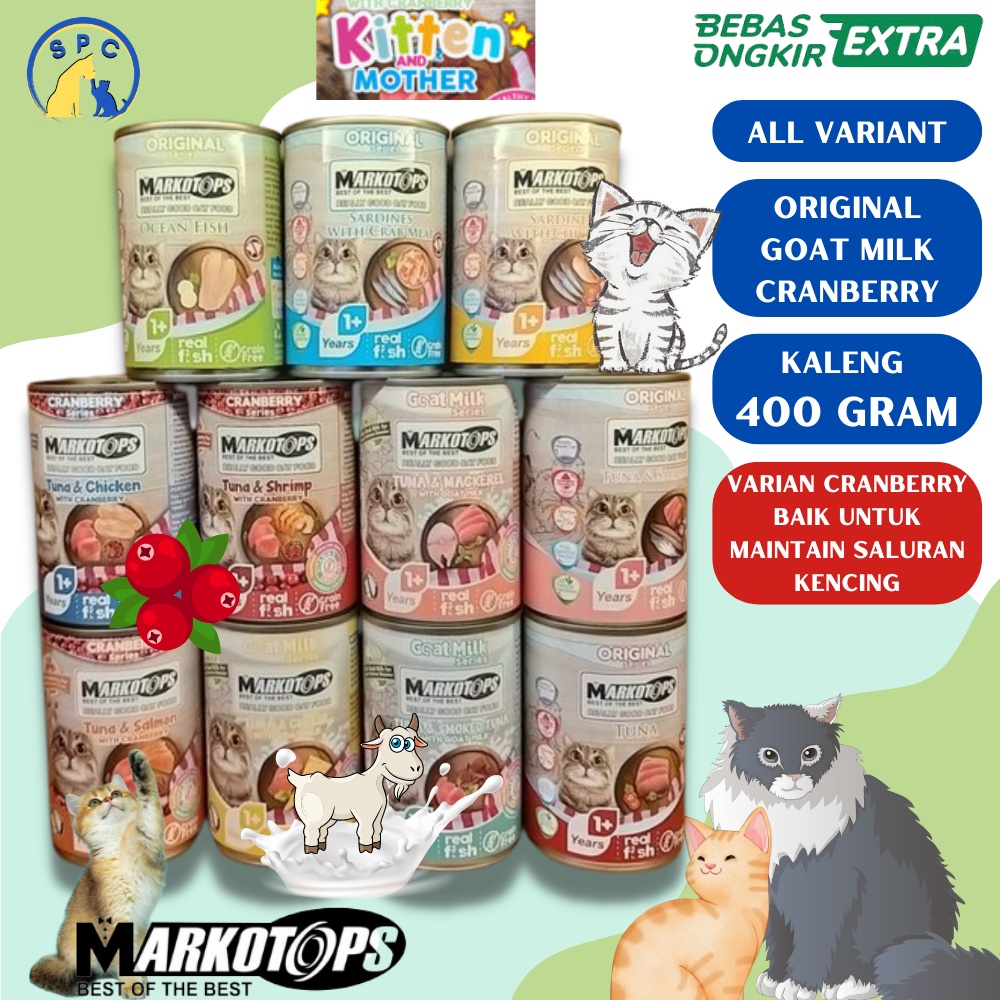 MARKOTOP Kaleng 400 Gram Kitten Mother Cranberry Series All Varian Makanan Kucing Wet Cat Food