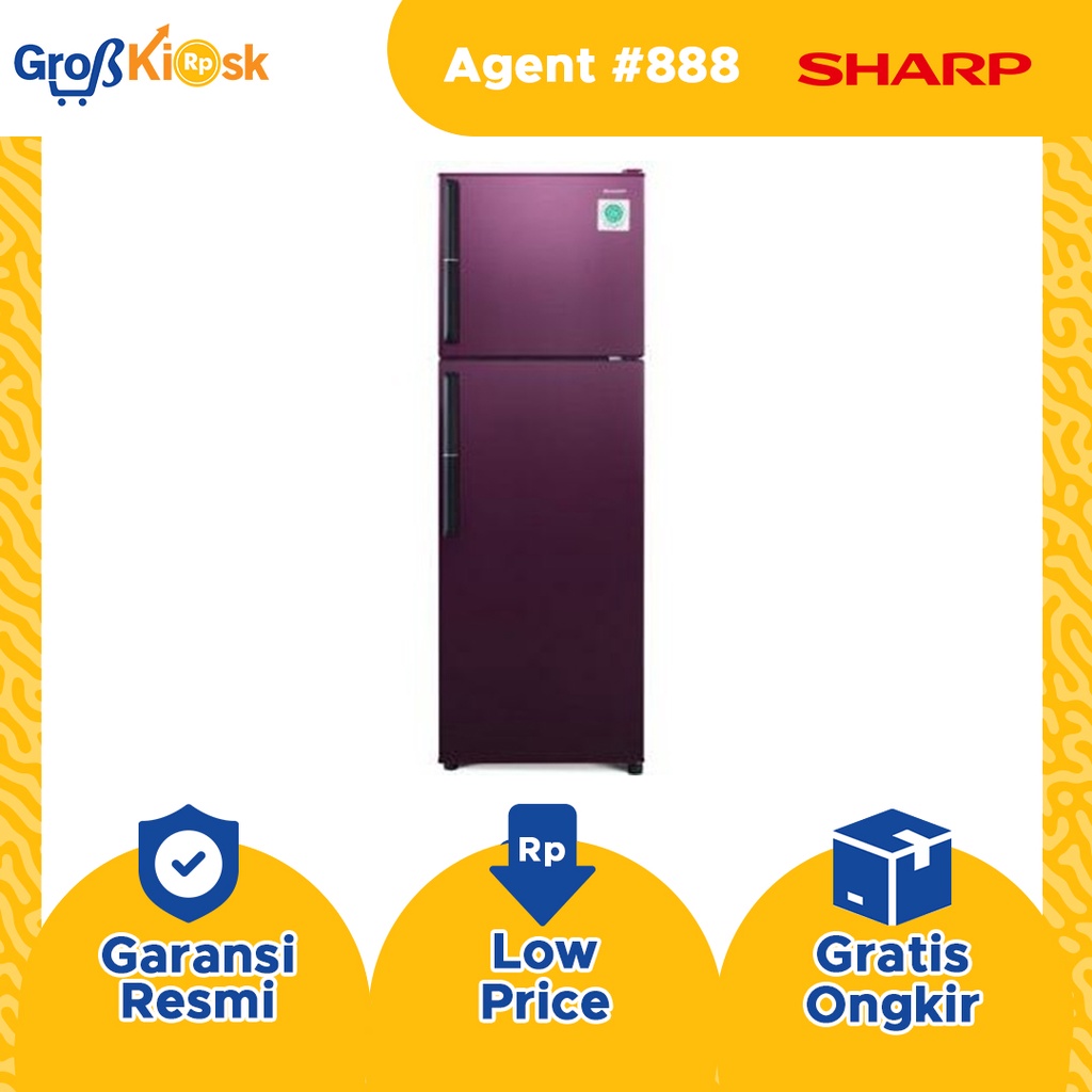 SHARP Kulkas 2 Pintu 256 Liter SJ-326GC-SR/SD / SJ 326GC