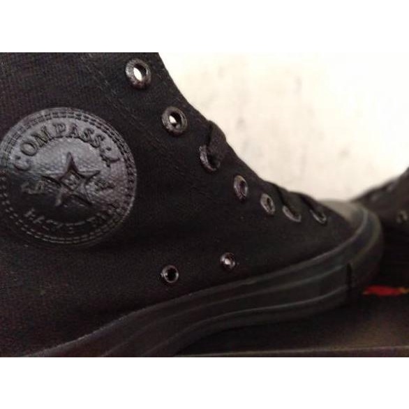 NEW ARRIVAL  5.5 SEPATU SEKOLAH COMPASS.ID FULL HITAM (Pramuka) DAN BLACK WHITE ORIGINAL - SEPATU SE