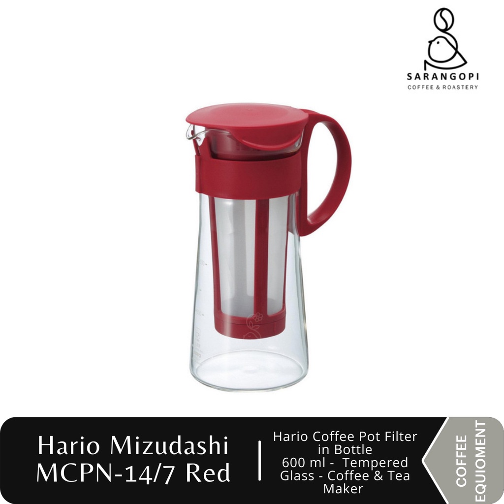 Jual Hario Coffee Pot Filter in Bottle Mizudashi MCPN14/7 Merah