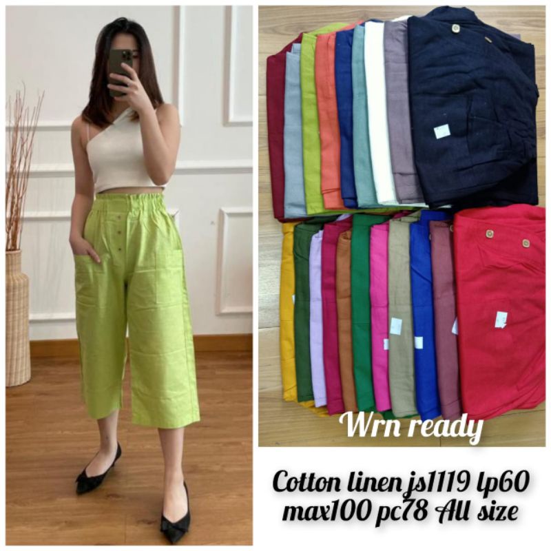 celana katun linen 7/8