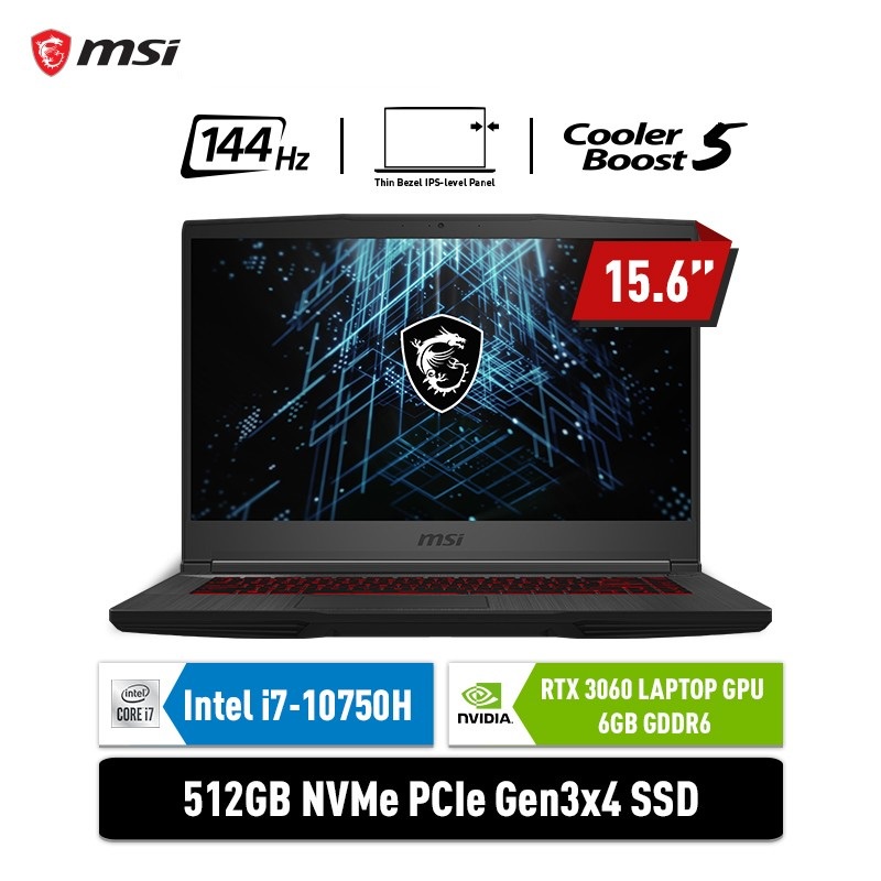 MSI GF65 Thin 10UE 9S7 16W212 421 i7-10750H 16G 512GB RTX3060 6GB