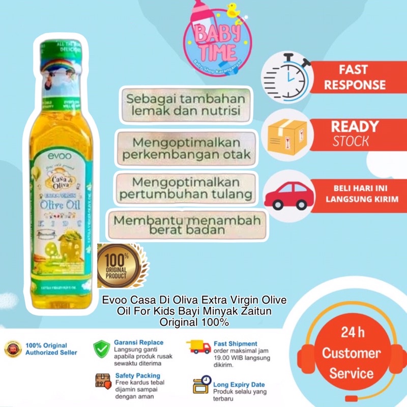 Evoo Casa Di Oliva Extra Virgin Olive Oil For Kids Bayi Minyak Zaitun Evo MPASI Original 100%