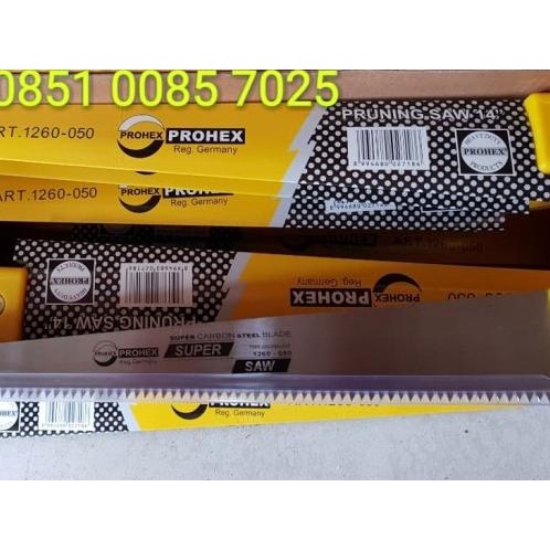 PROHEX Gergaji Kayu Runcing Lancip Pruning Saw 14 Inc Inch 14" Kikir