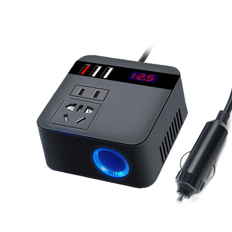 Car Inverter mobil DC-AC max 150 W 12V To 220V Power Supply Inverter QC 3.0 USB ADAPTOR FAST Charger