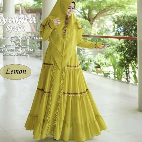 rv❂Ready Stok✶➚ Baju Gamis wanita Lebaran 2022 Polka Syari Bahan Ceruty motif Polkadot L XL Tali Pin