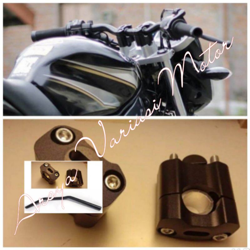 Stang RZR Vixion Old Vixion Lama Stang Setir Vixion Old Vixion Lama Plus Raiser CNC (Tinggal Pasang)