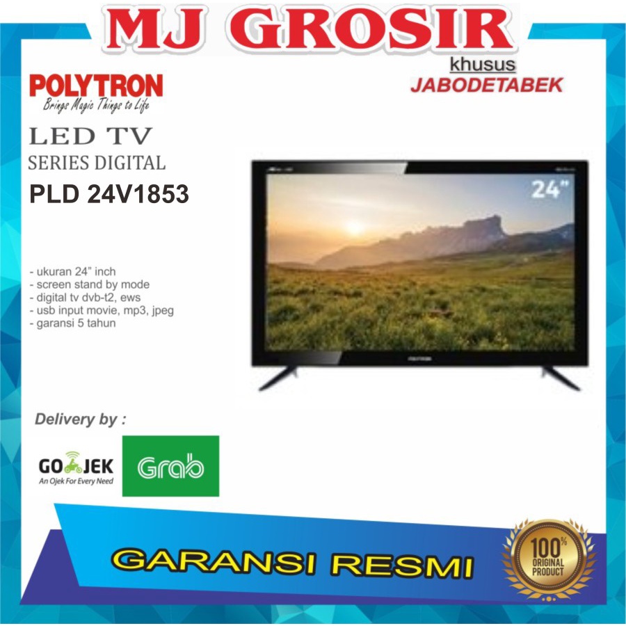 PROMO LED TV POLYTRON 24&quot; 24V1853 24 INCH USB HD HDMI 24V1853