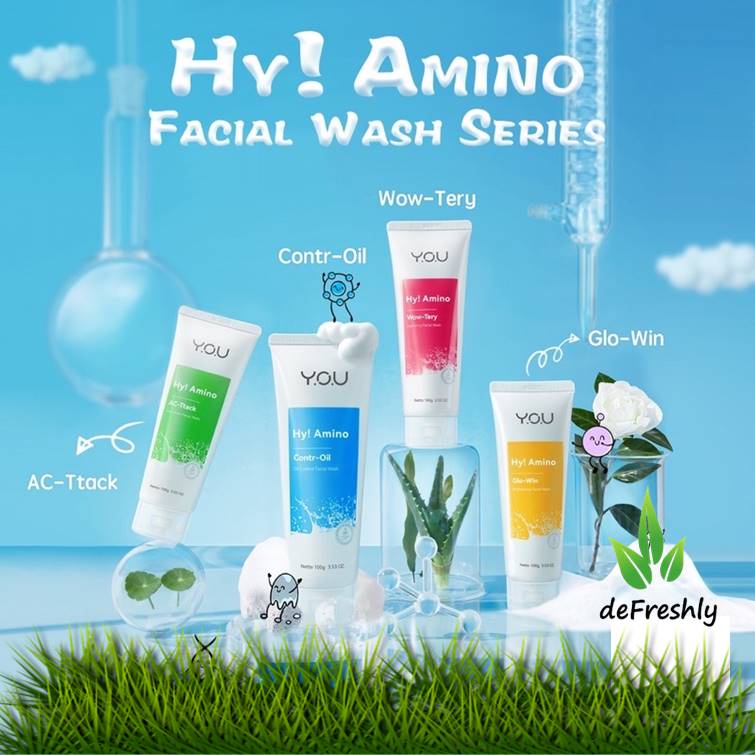 YOU Hy! Amino Facial Wash 100g - AC Ttack, Wow Tery, Contr Oil, Glo Win