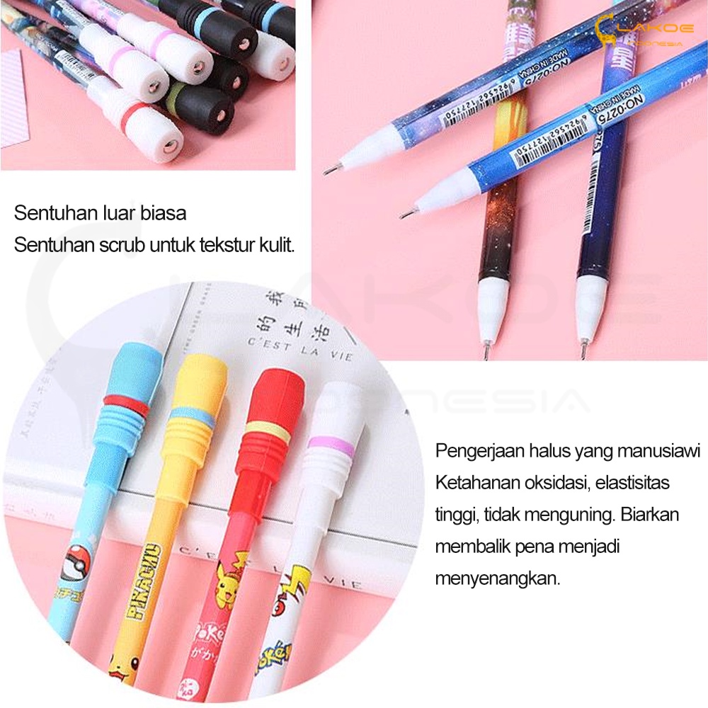 LAKOE pen spinning Pena putar mengurangi tekanan Pulpen karakter lucu Untuk Anak / Dewasa