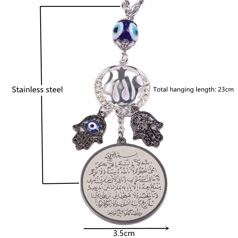 Kalung Rantai Dengan Liontin Lonceng Muslim Bahan Stainless Steel Gaya Rock Untuk Wanita