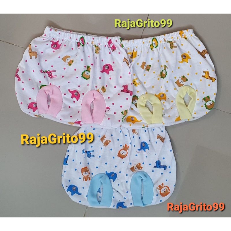 3 pcs celana pop bayi Motif Sablon / celana kacamata bayi Large Print / Celana kodok besar, bahan Polyester