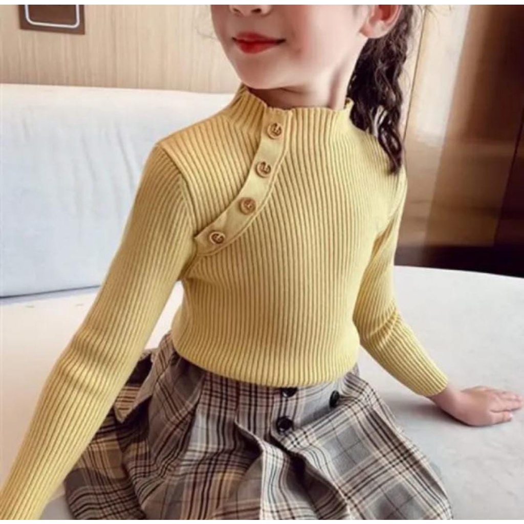 BEFAST - ZTL OOTD Blouse Anak SYURA / BLOUSE ANAK RIB YAMADA / Atasan Lengan Panjang / Fashion Ala Anak Korean Style / Pakaian Anak-Anak Perempuan / Blouse Polos Kekinian Anak Trendy / Terlaris / Blouse Casual Anak