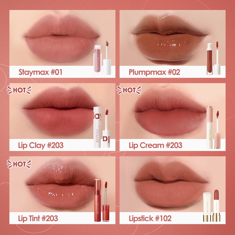 FOCALLURE Tahan Air Lip Cream Lipstik- Lip Makeup Untuk Bibir Original Lipstik Madam Kosmetik Lip Cream Matte FA24