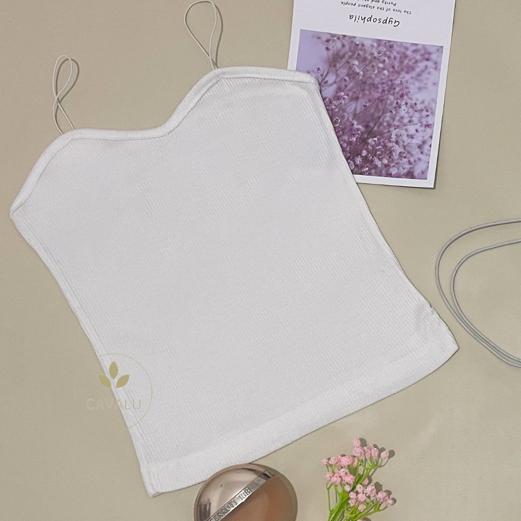CAVALU Korean Tanktop Crop Top Korea Tank Top Spaghetti Baju Atasan Wanita 051
