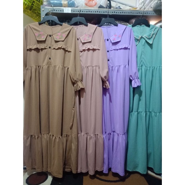 gamis kerah bordir