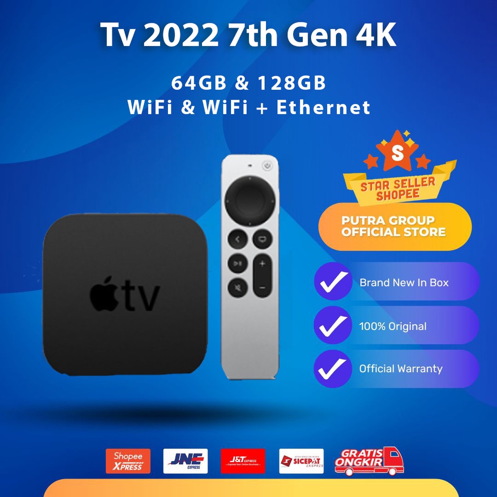 TV Appleee4K 2022 7th Gen 64GB 128GB WIFI &amp; WIFI - Ethernet Original