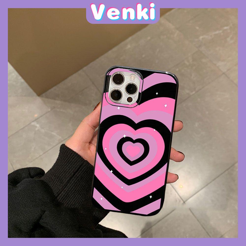 iPhone Case For 14 Series TPU Soft Case Magic Love Circles Glossy Pink Candy Case Camera Protection Shockproof For iPhone 14 13 12 11 Plus Pro Max 7 Plus X XR