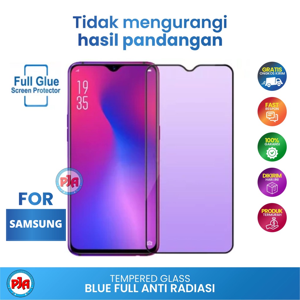 Tempered glass TG Anti Gores Blue light Antiradiasi Samsung A21 A21S A31 A12 A22 A32 A33 A52 A51 A71