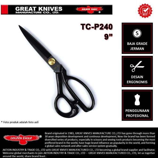 

Gunting Potong Bahan Kain Golden Eagle 9 inch TC-P240 - Tailor Scissor