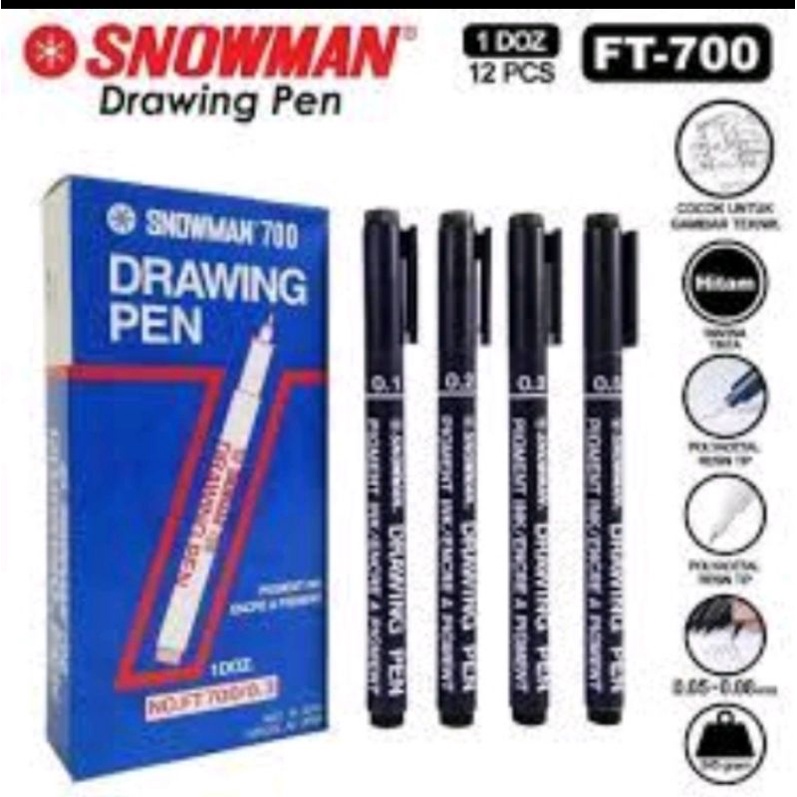 

Spidol Drawing Pen Snowman FT-700 (12pcs)