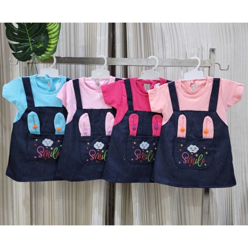 baju bayi perempuan set dress denim baby girl