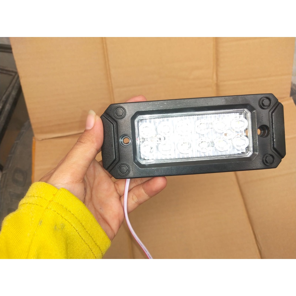 Lampu 12 mata Bumper bak truk Led 12 mata untuk tanduk / towing depan, lampu pinggiran bak truk bumper 12 mata