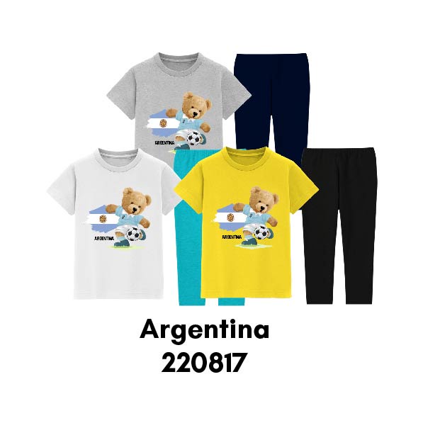 Baju Tidur Anak Laki Laki Piyama Anak Laki Laki World Cup Whale Usia 2 Sampai 8 Tahun Bahan Katun Combed 30s