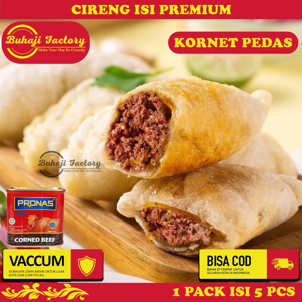 Cireng Isi Kornet Daging Sapi Asli Pedas Premium Isi Banyak Lumer Khas Bandung by Buhaji Factory