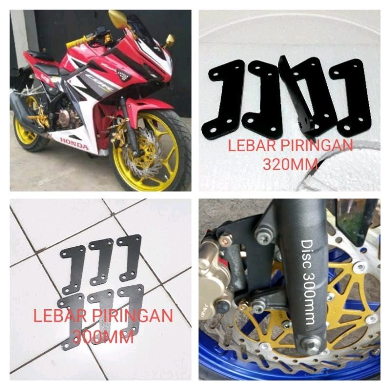 Breket cakram depan Cbr 150 facelift k45g New Cb 150R Cbr150 Lokal k45 CBU 300mm 320mm breket piringan velg axio Cbr150R