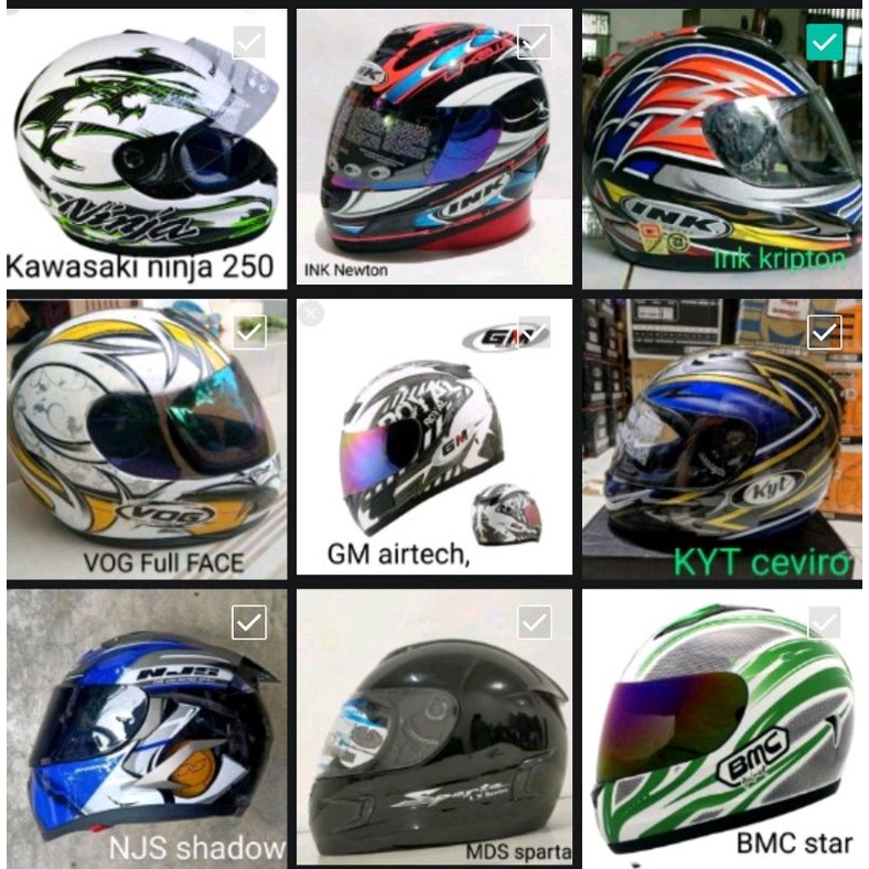 kaca helm full face jpn Suzuki Thunder 125 Suzuki Satria Yamaha Honda trx R Kawasaki ninja  250 INK 