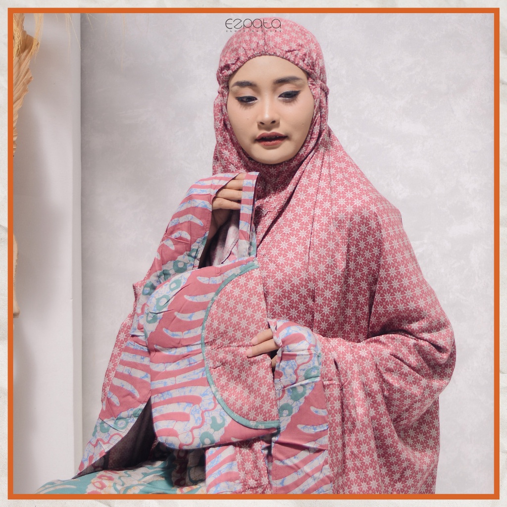 Ezpata Mukena Bali Batik Dewasa Putusan Taruntum Lawasan Jumbo Bahan Rayon Premium Adem dan Halus