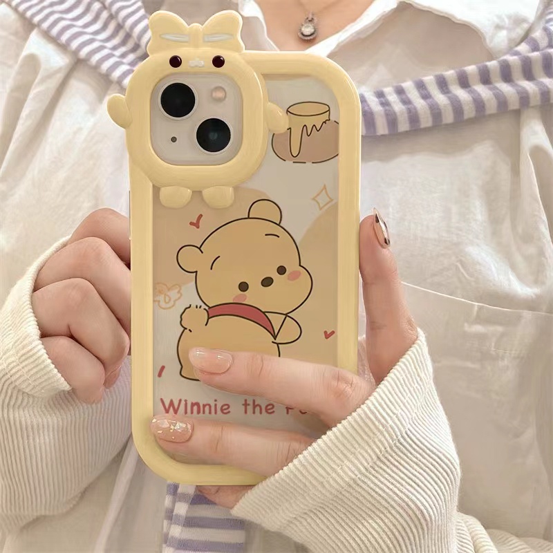 Ins Casing iPhone 14 14pro 14Plus 14prm 13 13pro 13prm 11 6splus 7Plus 8Plus Xr XS 13 12pro Max Motif Winnie the Pooh