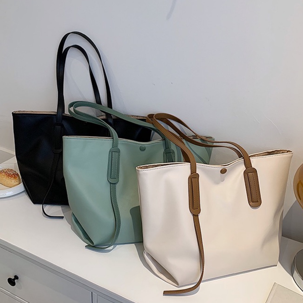 Tas Tote Bag Wanita Kulit Sintetis Elegan 4225