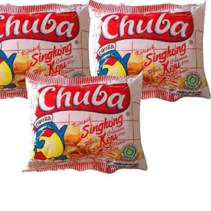 

Banyak Peminat Chuba Kripik Singkong Rasa Keju, balado, dan balado hijau 14gr 1Pack isi 20pcs SH5'