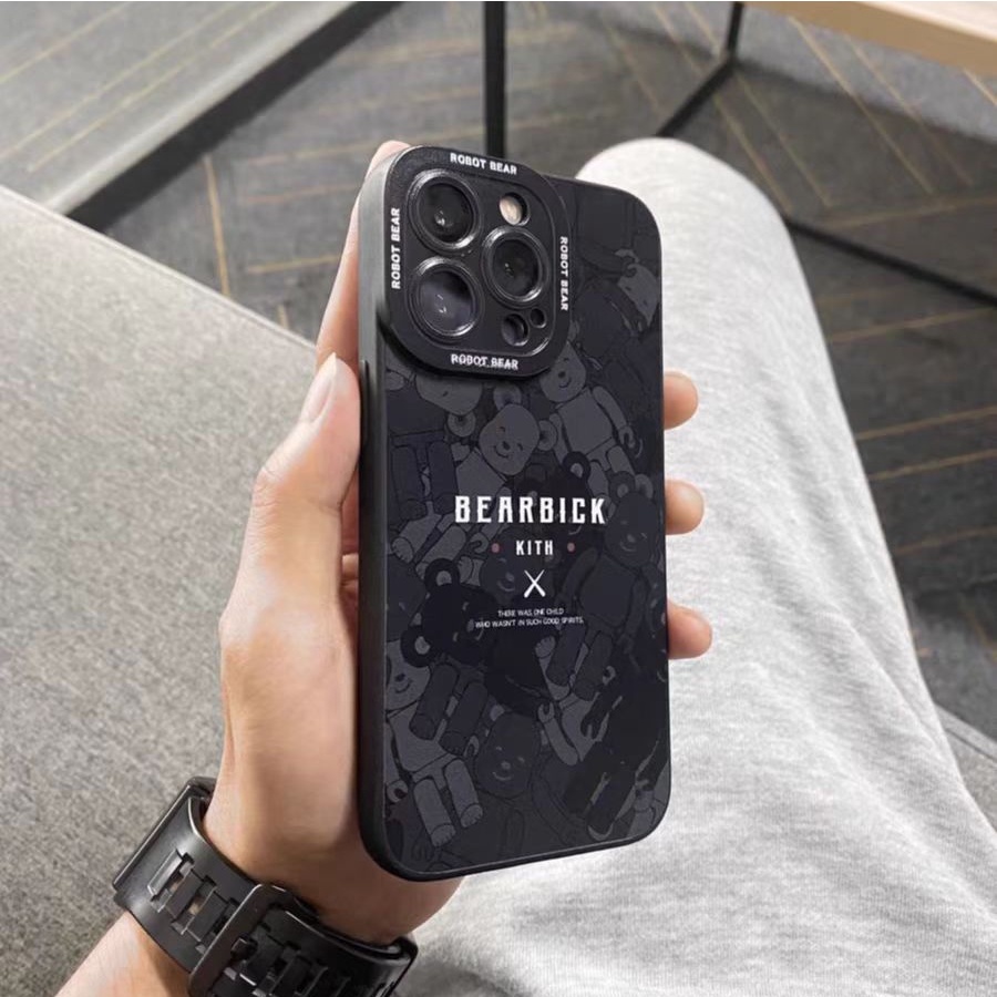 Ins Casing iPhone 14 14pro 14Plus 14prm 13 13pro 13prm 11 7Plus 8Plus Xr XS 12pro Max Motif Beruang Hitam