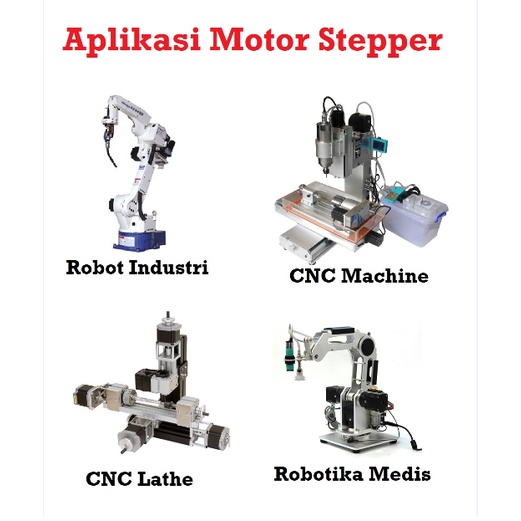 [HAEBOT] Nema 23 57 Mikro Stepper Motor 57mm 48mm CNC Motor 3D Printer Slider Mekanik Gerak DC 1.2A 1.5A Dinamo Induksi Mesin Router Engraver Laser Axis Slider Stepping Drawing