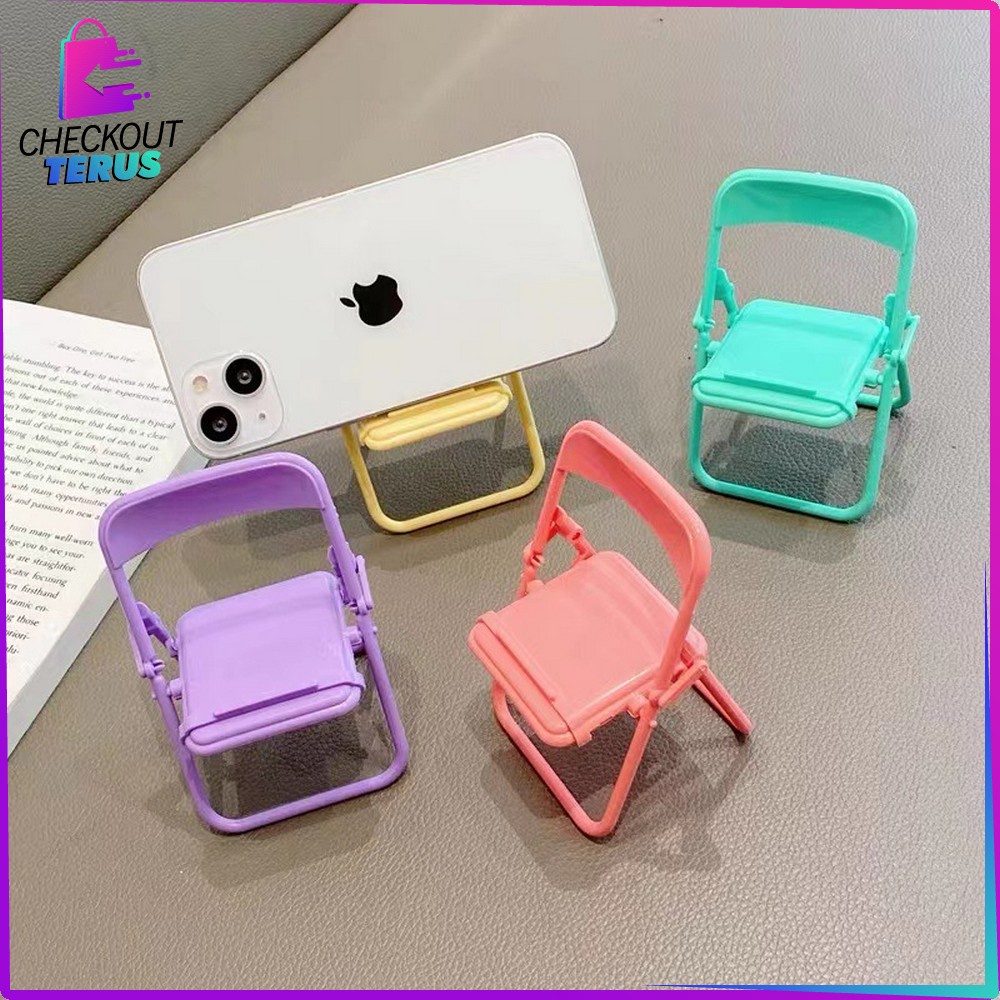 CT C728 Stand Holder Bentuk Kursi Warna Macaron Dudukan Multifungsi Tatakan Handphone Untuk Dekorasi Meja