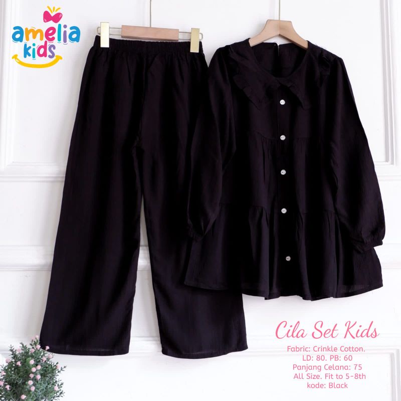 cila set kids setelan blouse dan celana anak 2 in 1 Amelia kids
