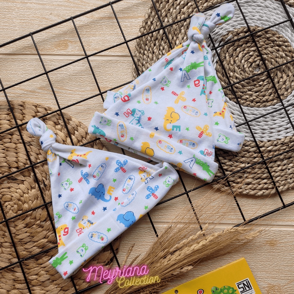 3 PCS Topi Bayi Kupluk Bayi Baru Lahir Motif Jungle Lucu Kualitas Premium